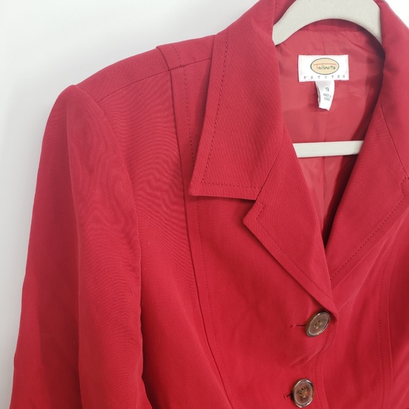 Talbots Linen Blend Red Blazer Sz 10 - Picture 3 of 7